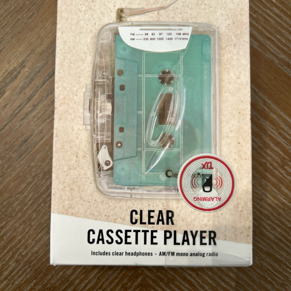 Clear Cassette Player with AM/FM Radio